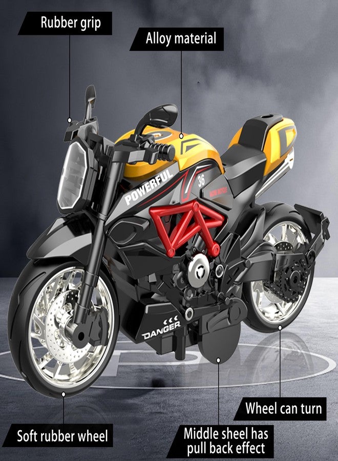 MLcnleS Alloy Metal Diecast Motorcycle Model Toy Set, 4 Pack of 1:12 Scale Die-Cast Motorcycles, Pull Back Function Toy Moto Bike for Kids Boys Girls and Collectors - Image 2